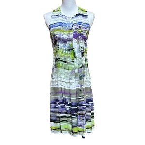 Worth Abstract Print Pleated Dress Size 6 - EUC